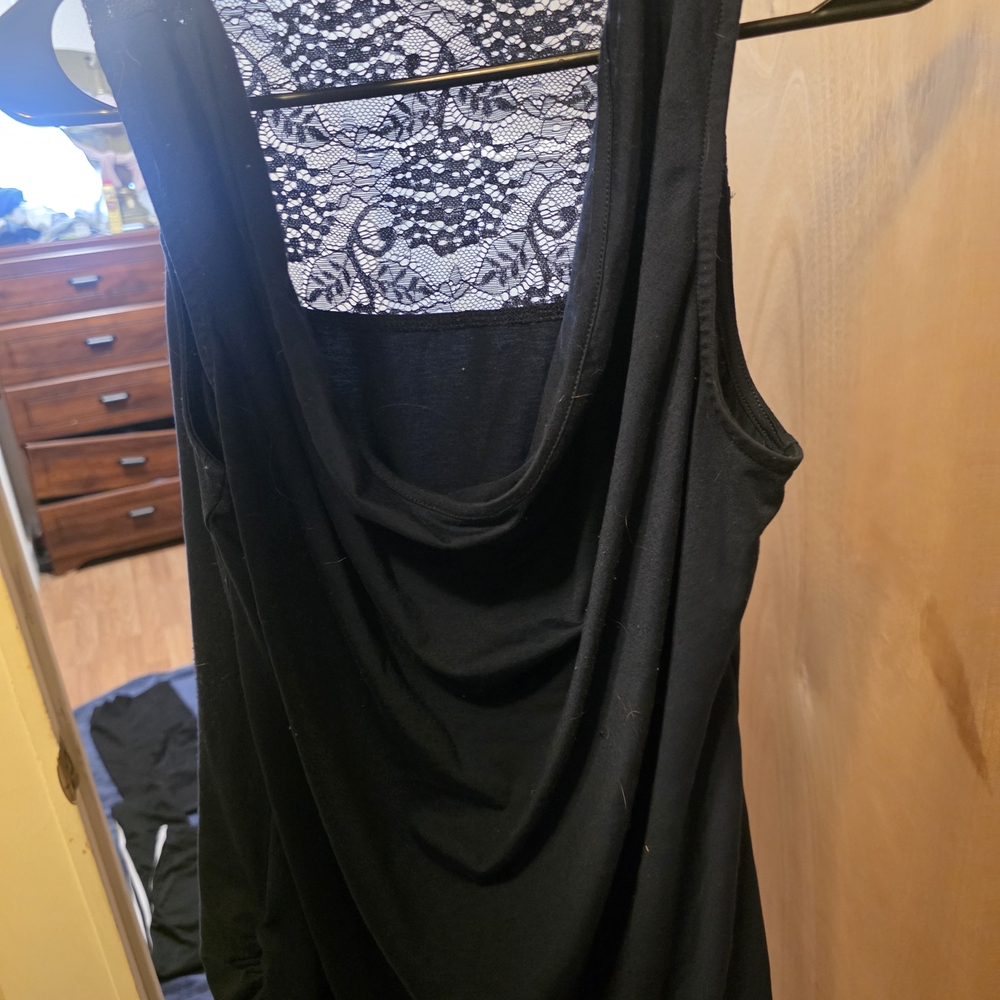Zeagoo Black Lace Detail Tank Top